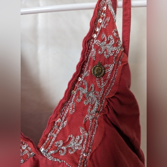 Coral Charlotte Russe halter top size S - Picture 2 of 6